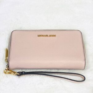 Michael Kors Jet Set Leather Phone Case Wristlet Wallet Soft Pink 35S9GTVE7L‎